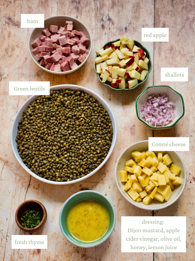 ingredients lentil salad