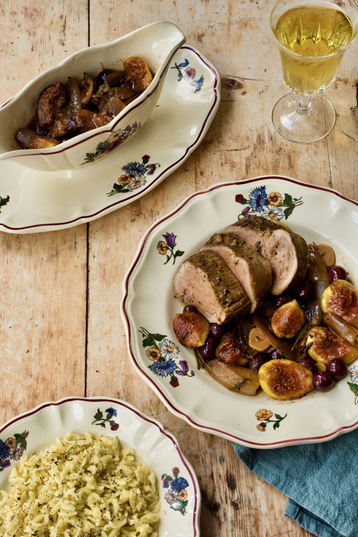 Pork Tenderloin with Figs, Grapes, and Shallots