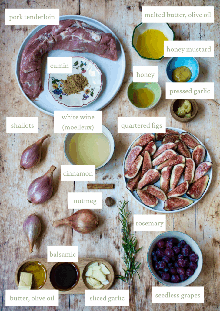 Pork Tenderloin with Figs, Grapes, and Shallots ingredients