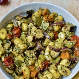 Gnocchi and halloumi sheet pan