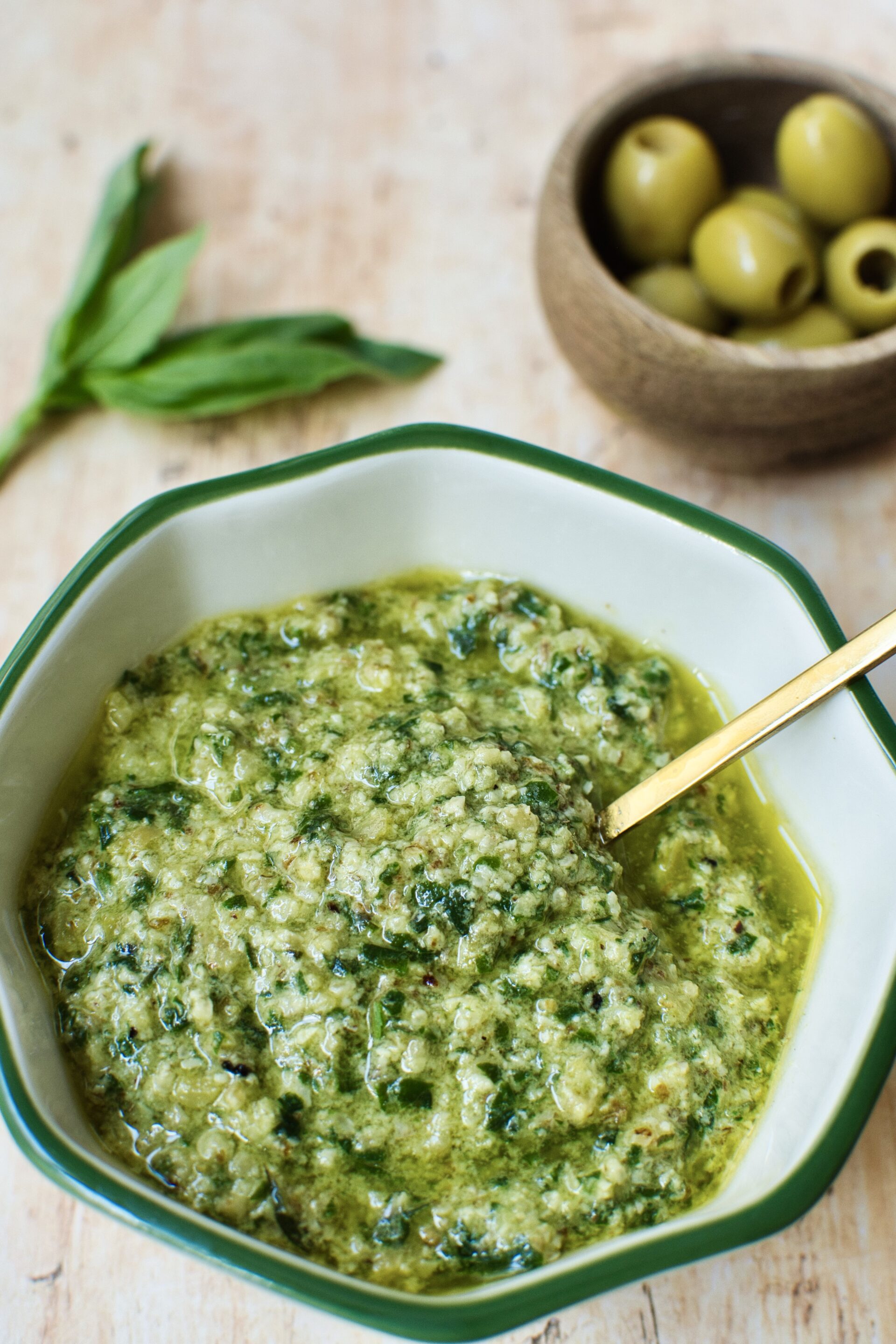 green olive pesto