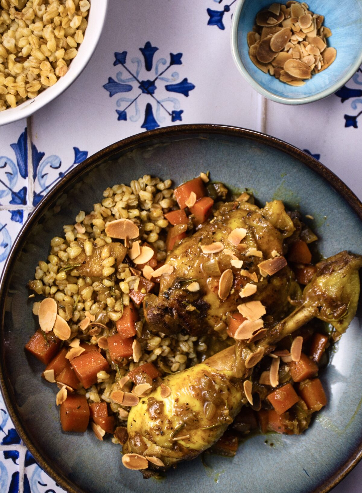 Middle Eastern Chicken Thighs with Apricots, Carrots, and Rosemary