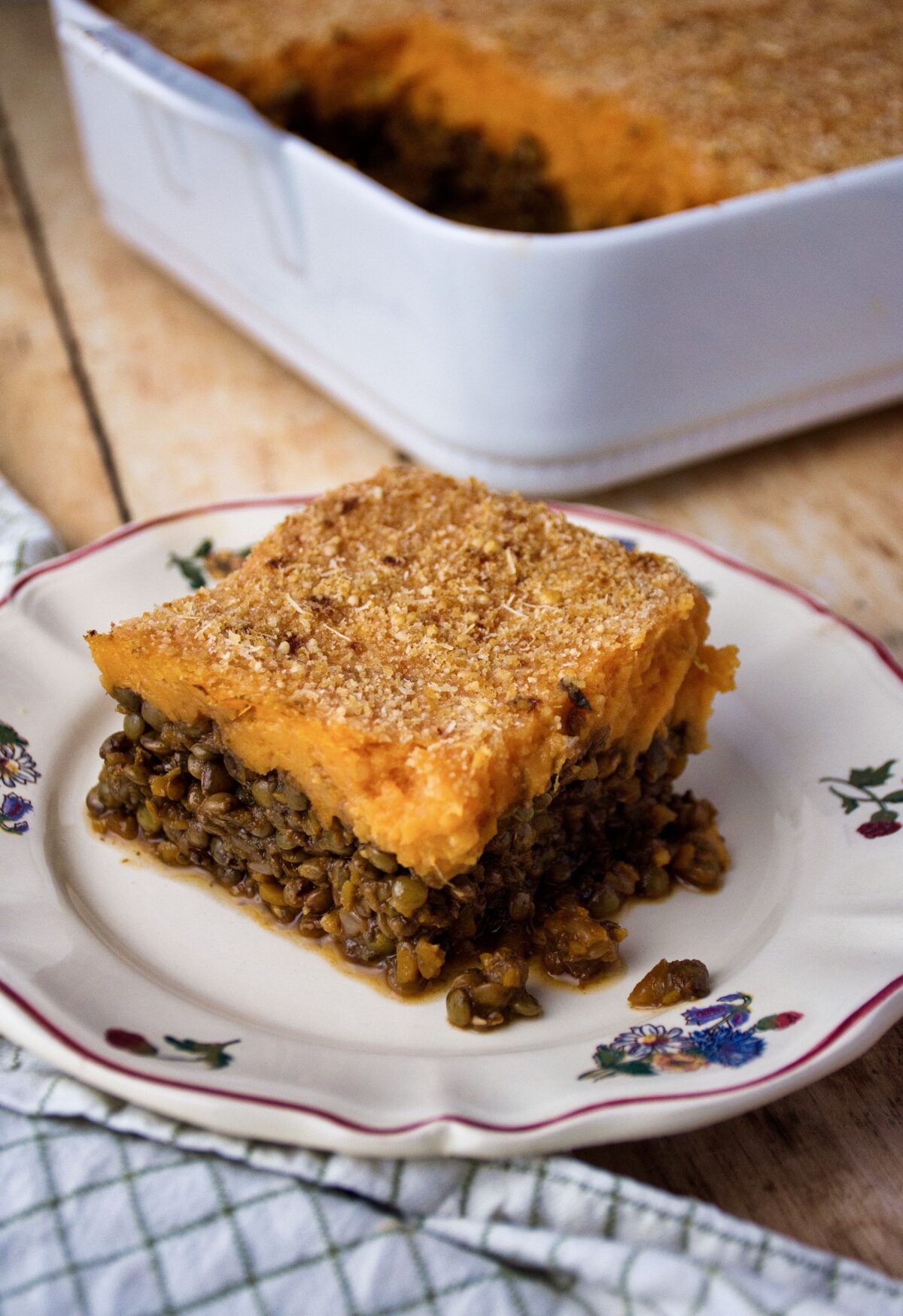 Vegetarian Shepherd's Pie with Lentils, Mushrooms, Sweet Potato