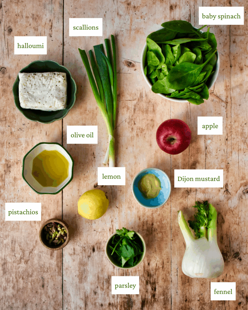 Apple and Fennel Salad with Halloumi Ingredients